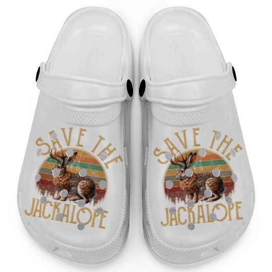 Save The Jackalope, Vintage Retro Camping Lover Ja Clogs