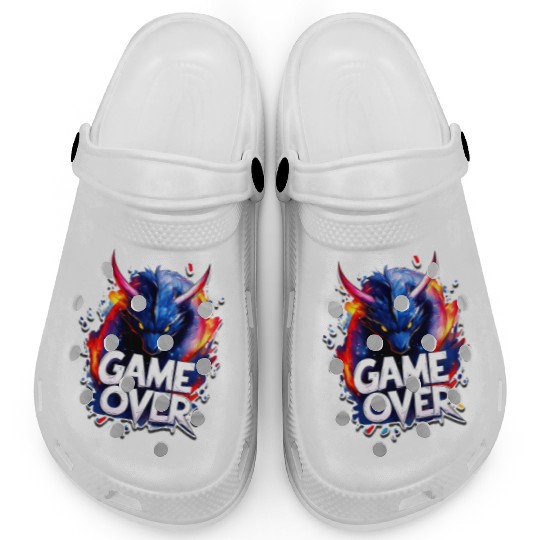 Game Over - Dragon Art - Graffiti Style - Gamer Sl Clogs
