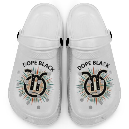 Dope black Aquarius, Zodiac Gift Clogs