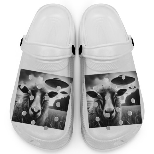Sheep ram2, lamb Funny Graphic Selfie with UFOs We Clogs