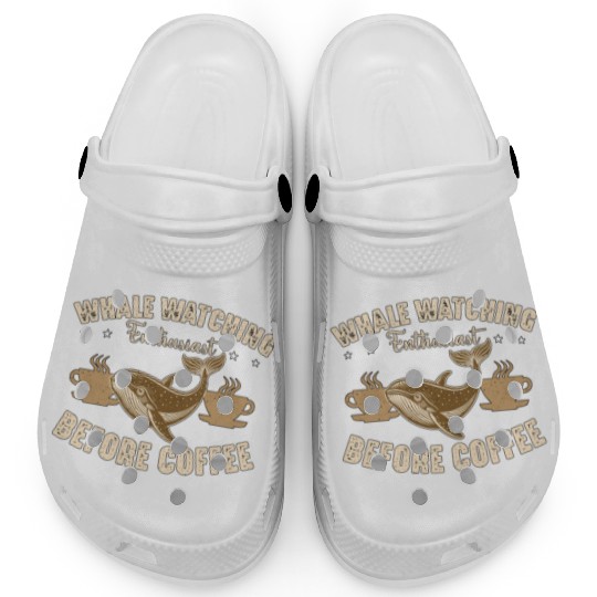 Whale Watching Enthusiast Before Sailing Coffee Clogs