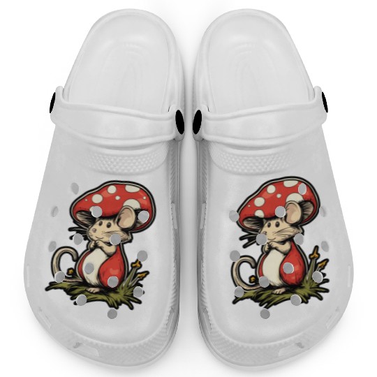Mushroom Mouse Funny Animal And Mushroom Clogs