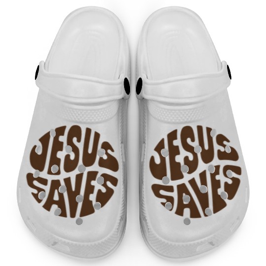 Jesus Saves Text Clogs