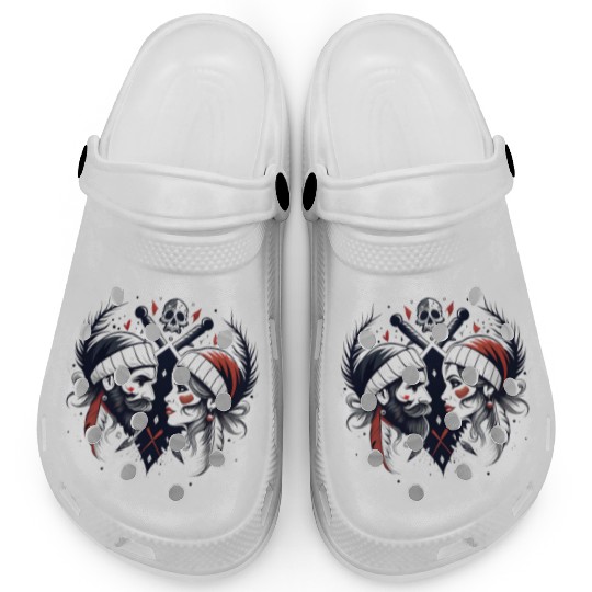 Pirate Love: Romantic Skull & Crossbones Clogs