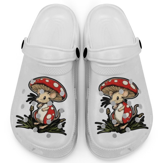 Mushroom Mouse Funny Animal And Mushroom Clogs