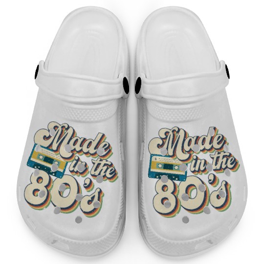 Retro 80s Style design Perfect for Nostalgia Fans Clogs