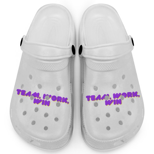 team, work, win team spirit Clogs