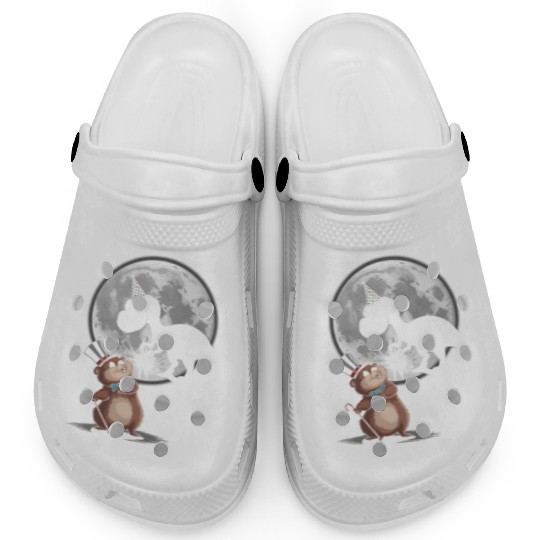 Groundhog's Dinosaur Shadow Puppet Funny Clogs