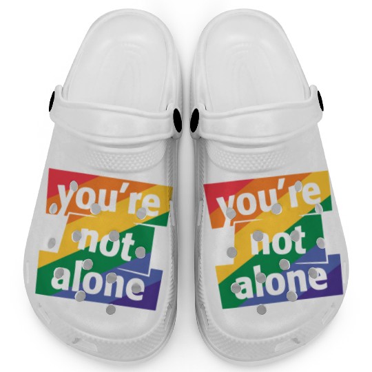 You are Not Alone Rainbow Clogs