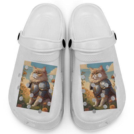 Cat painting red black cat Clogs