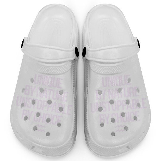 Aquarius Zodiac Unique By Nature Unstoppable Clogs
