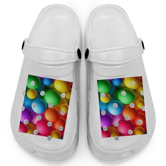 Vibrant Multi Colored Spheres Clogs