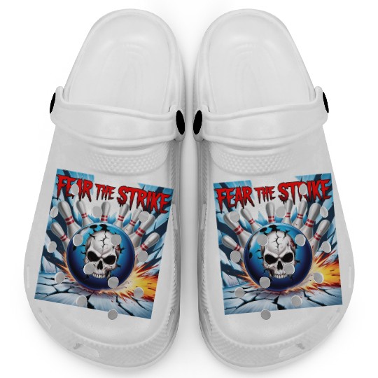 Fear The Strike - Skull Bowling Explosion Art Clogs