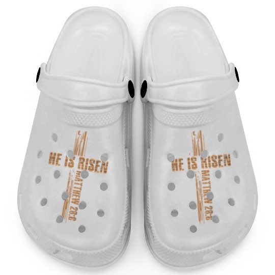 Jesus Cross He Is Risen Happy Easter Clogs