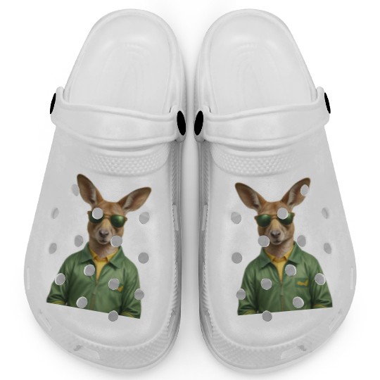 Green and Gold Kangaroo 3 Clogs