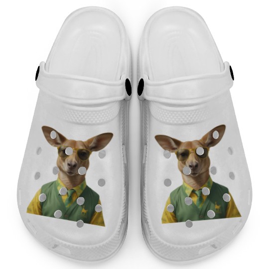 Green and Gold Kangaroo 6 Clogs