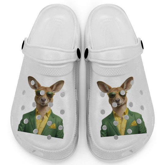 Green and Gold Kangaroo 7 Clogs