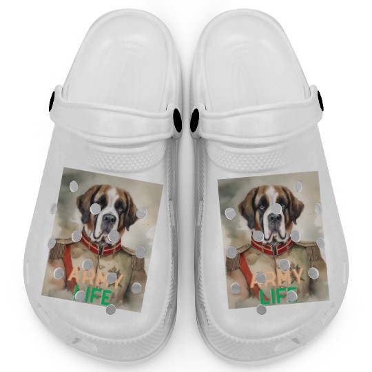 Army Life Saint Bernard Clogs