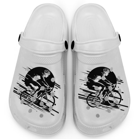 Cycling Guy Drawing Clogs