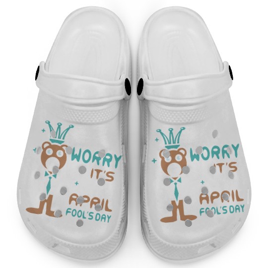 Funny Teacher Bear Celebrate April Fools Day Clogs