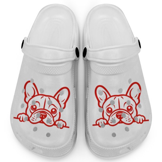 French Bulldog Frenchie Sweet Face Red Clogs
