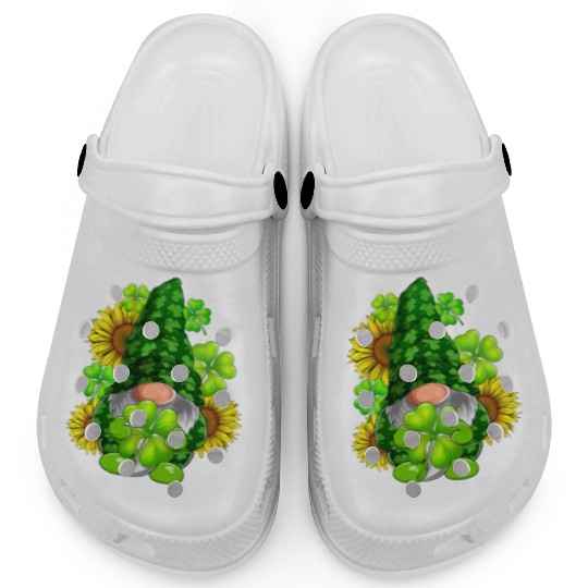 Cute Gnome Sunflower Happy St Patricks Day Clogs