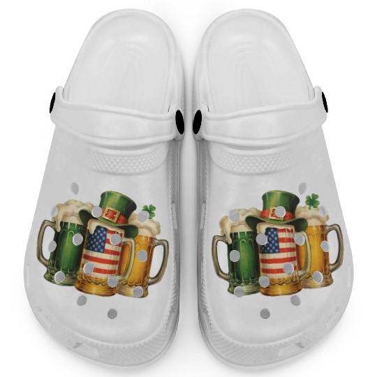 Ireland Beer Flag Frothy Irish Beer Mugs Flag Clogs