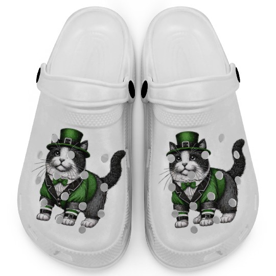 Lucky Cat in Green - St. Patrick’s Day Clogs