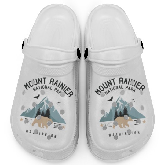 Mount Rainier National Park Est. 1889 Washington Clogs