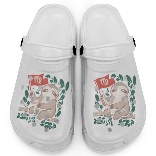 Charming Virgo Zodiac Sloth Embracing the Stars Clogs