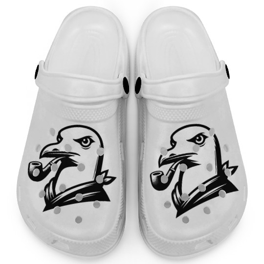 Seagull With Pipe In Cartoon Style Clogs