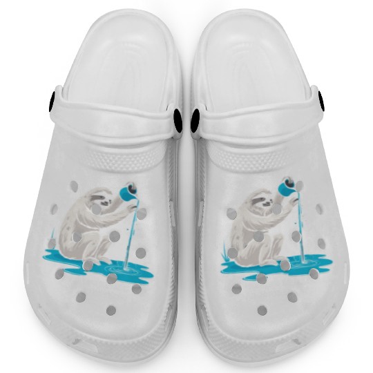 Channeling Brilliance Aquarius Zodiac Sloth Flow Clogs