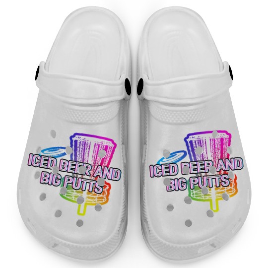 Iced Beer and Big Putts Disc Golf Beer Lover Clogs
