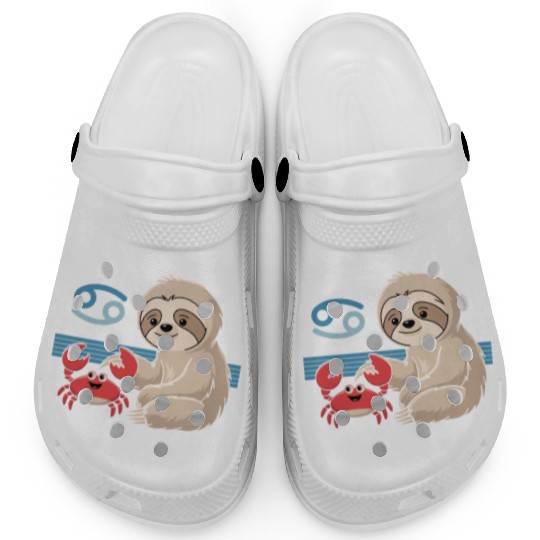 Cancer Zodiac Sloth with Adorable Crab Clogs