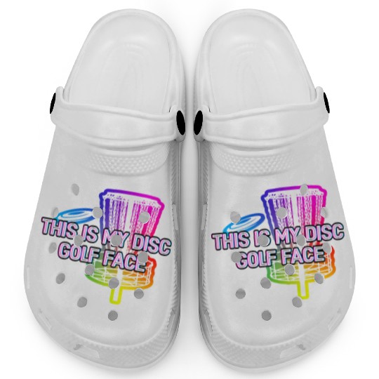 This Is My Disc Golf Face Golfer Sarcastic Golfing Clogs