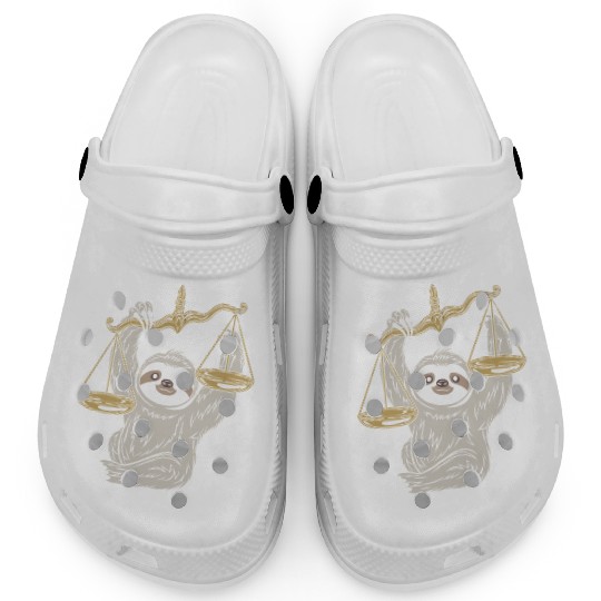 Charming Libra Zodiac Sloth Balancing Serenity Clogs