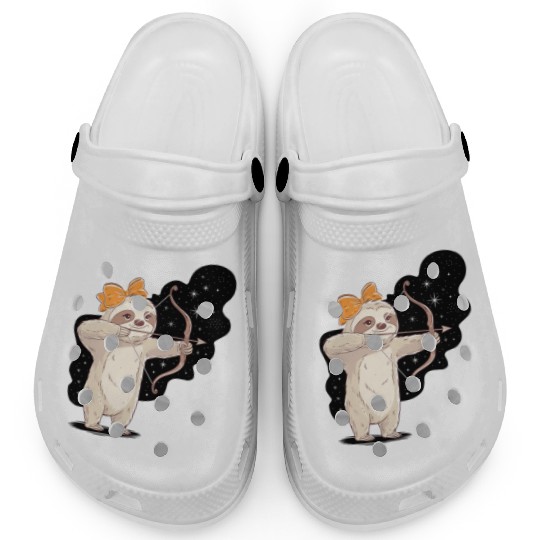 Sagittarius Zodiac Sloth Bow and Stars Clogs