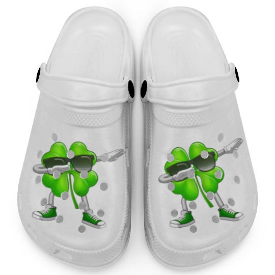 Bruh Dabbing Shamrock - Funny St Patricks Day Clogs
