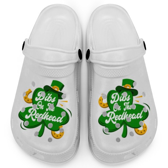 Dibs On The Redhead Funny St Patricks Day Drinking Clogs
