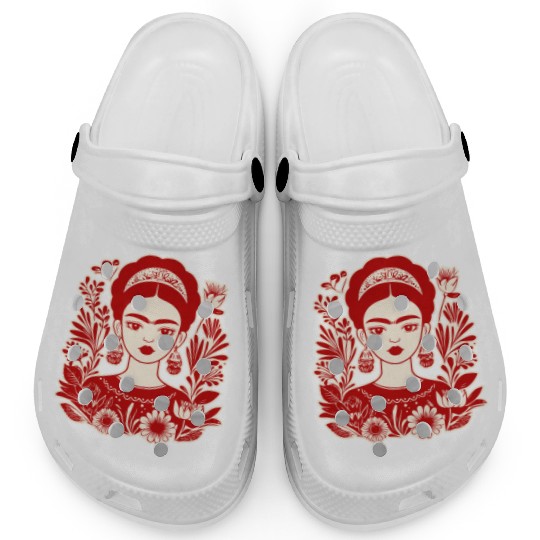 Frida Kahlo Illustration Feminist Art Clogs