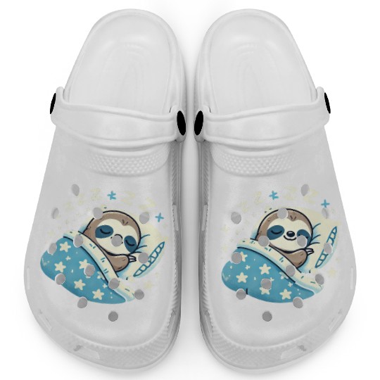 Sloth Sleeping In Bed At Night Time Clogs