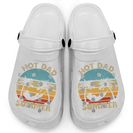 Hot Dad Summer Vintage Retro Sunset Clogs