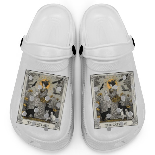 The Cat Lady Tarot Card Vintage Gothic Cat Mom Clogs