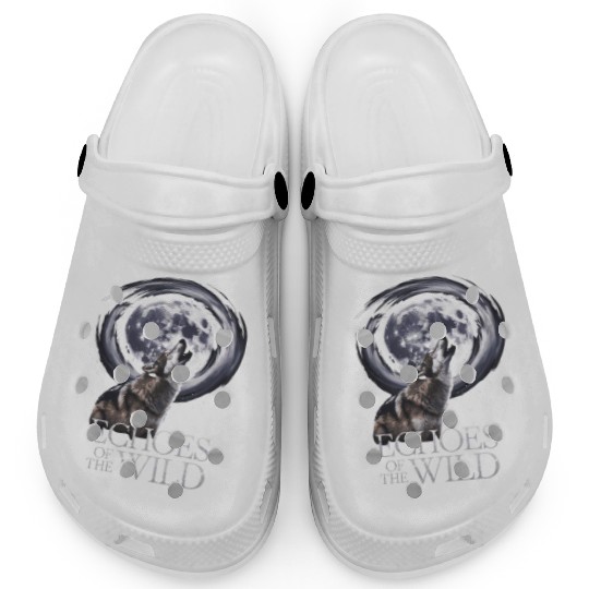 Echoes Of The Wild Howling Wolf Moon Art Clogs