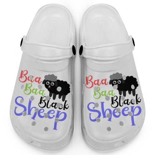 Baa Baa Black Sheep – Whimsical Nursery Rhyme Art Clogs