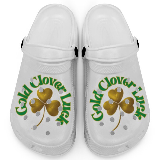 St. Patrick's Day - Gold Clover Luck Clogs
