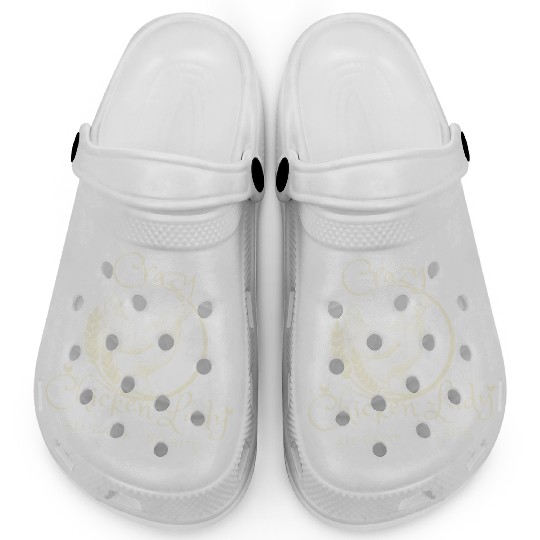 Crazy Chicken Lady Print Clogs