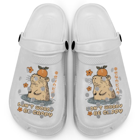 Don't Worry Be Cappy Cute Happy Japanese Capybara Clogs
