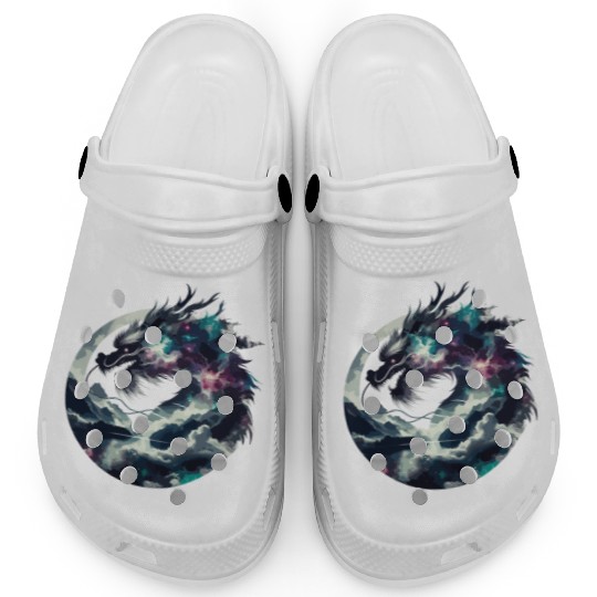 Zen Black Chinese Dragon Clogs