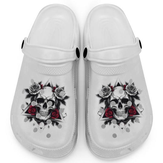 Gothic Skull & Roses Aesthetic Clogs